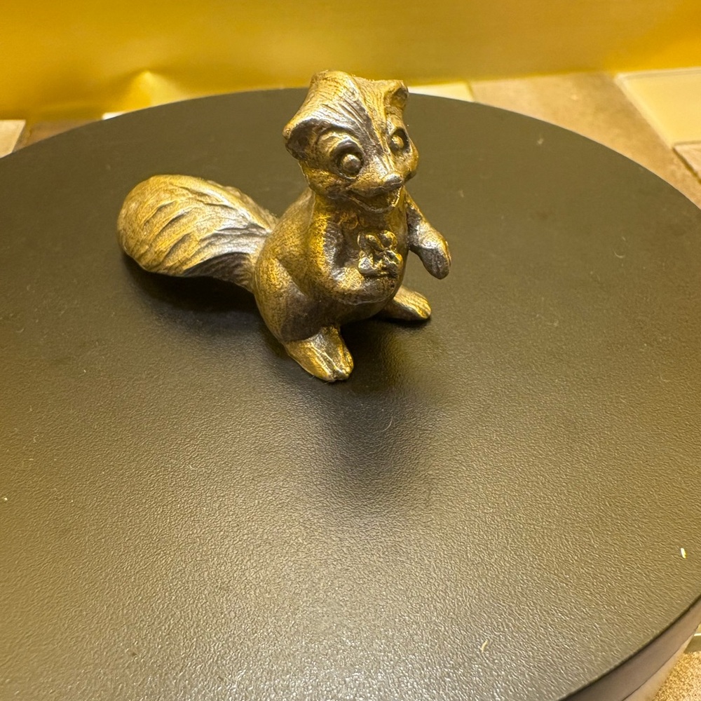 Vintage Mini  Handmade Singed By David 1974 Pewter Squirrel